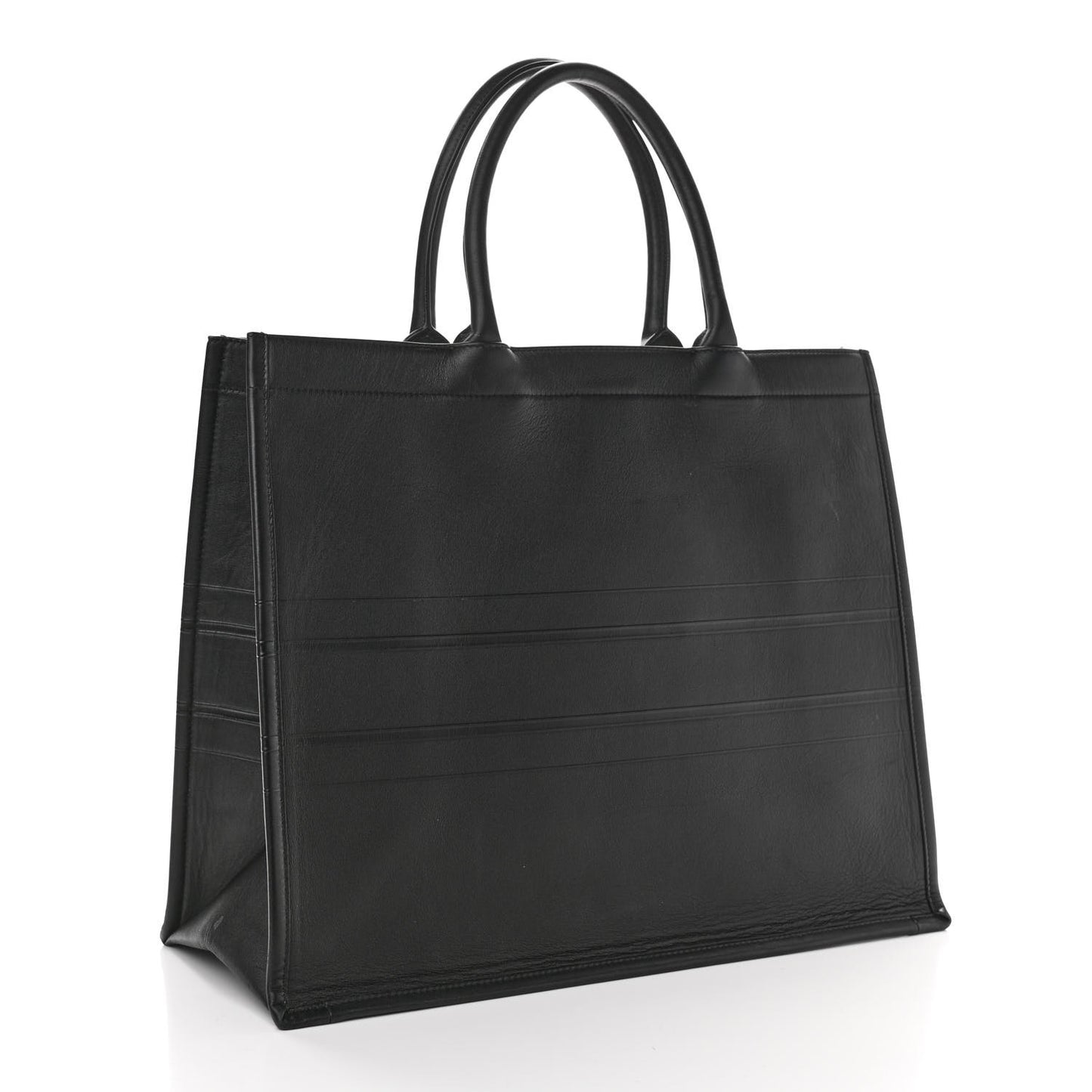 Calfskin Embossed Large Book Tote Black