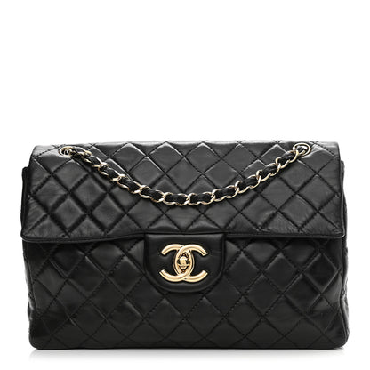 Chanel Washed Lambskin Quilted Maxi Single Flap Black 1 of 11