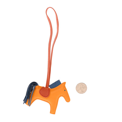 Hermes Milo Lambskin Grigri Rodeo Horse Bag Charm PM Jaune D'Or Bleu Agate Cornaline 2 of 5