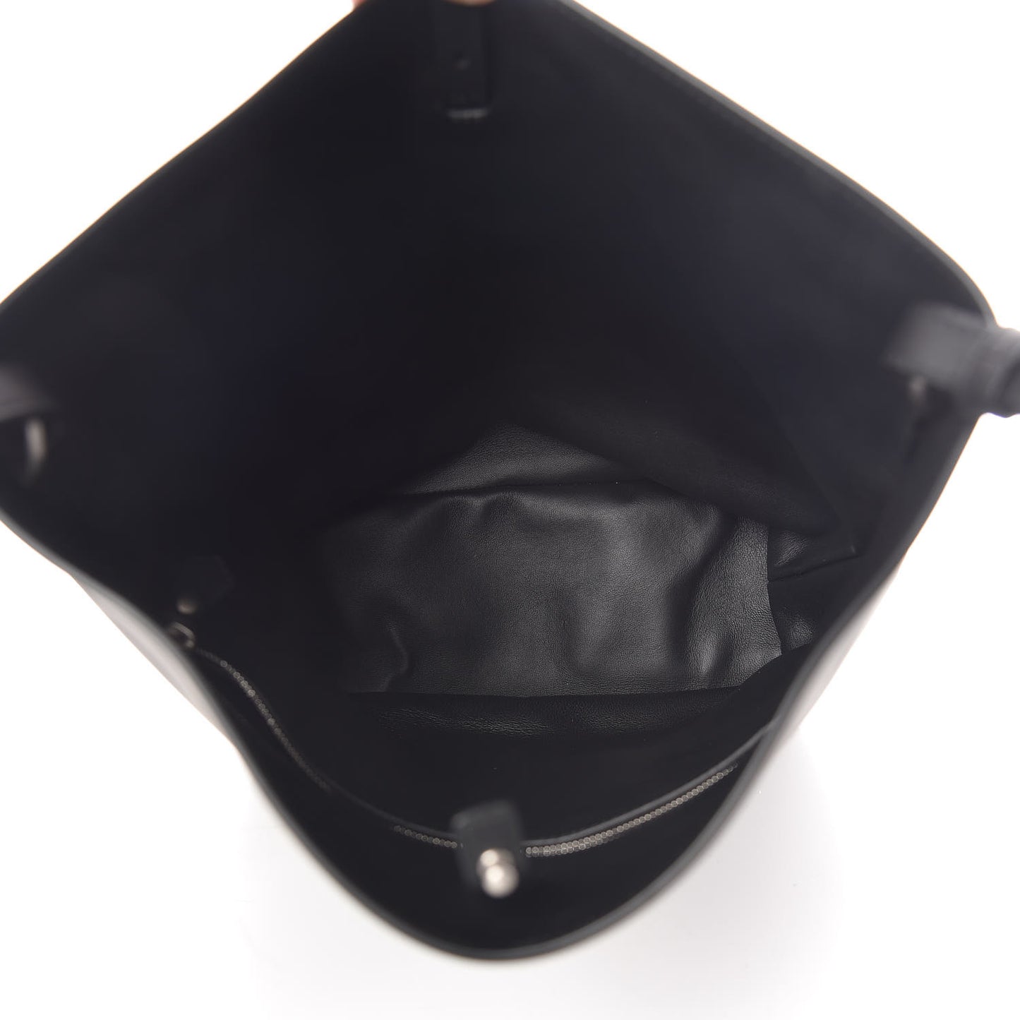 Smooth Matte Calfskin Bucket Bag Black
