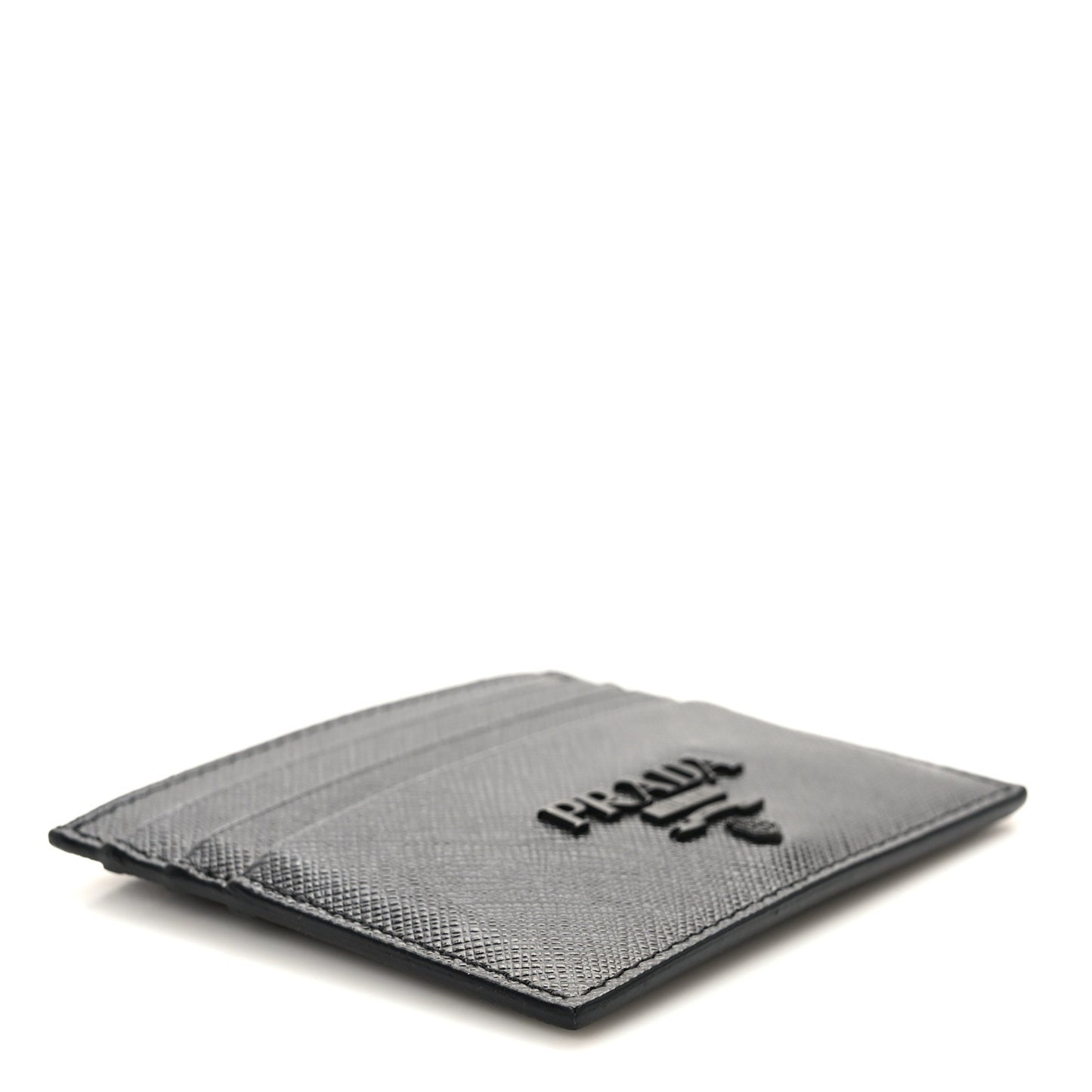 Saffiano Shine Monochrome Card Holder Black