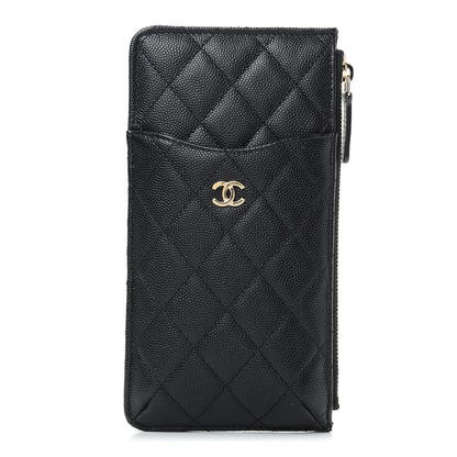 Chanel Caviar Quilted Classic Flat Wallet Pouch Black 1 of 8