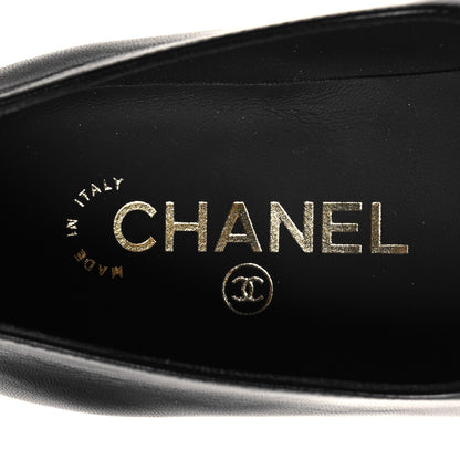 Chanel Goatskin Pearl Mary Jane Flats 38.5 Black 8 of 9