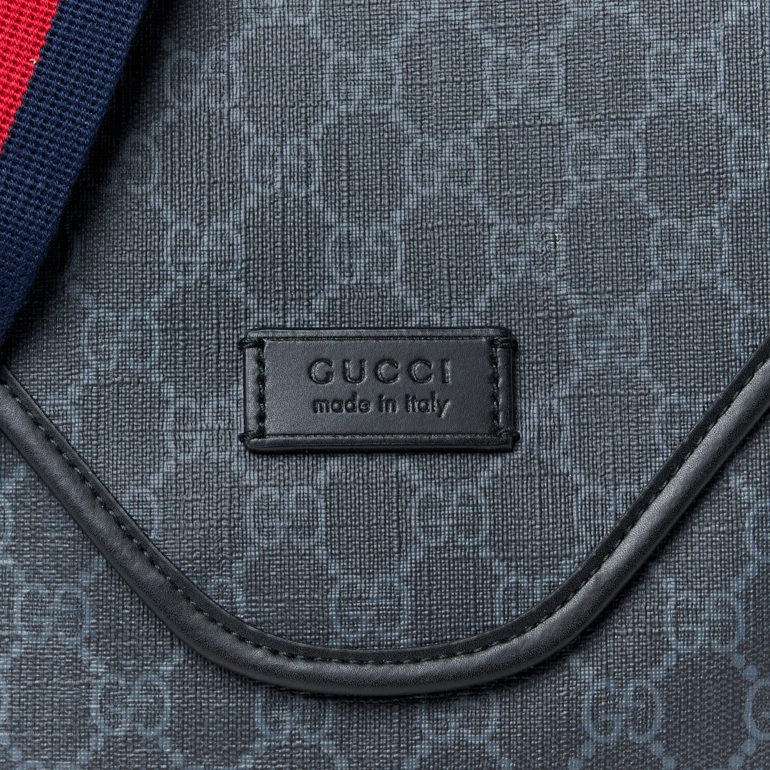 Gucci GG Supreme Monogram Web Medium Messenger Bag Black Grey 9 of 12