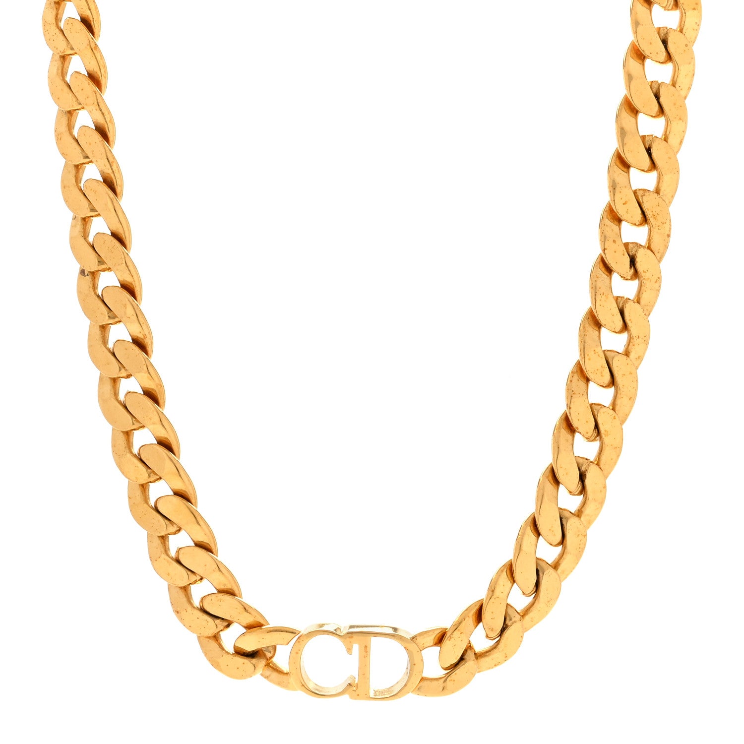 Christian Dior Metal Danseuse Etoile Chain Choker Necklace Gold 1 of 3