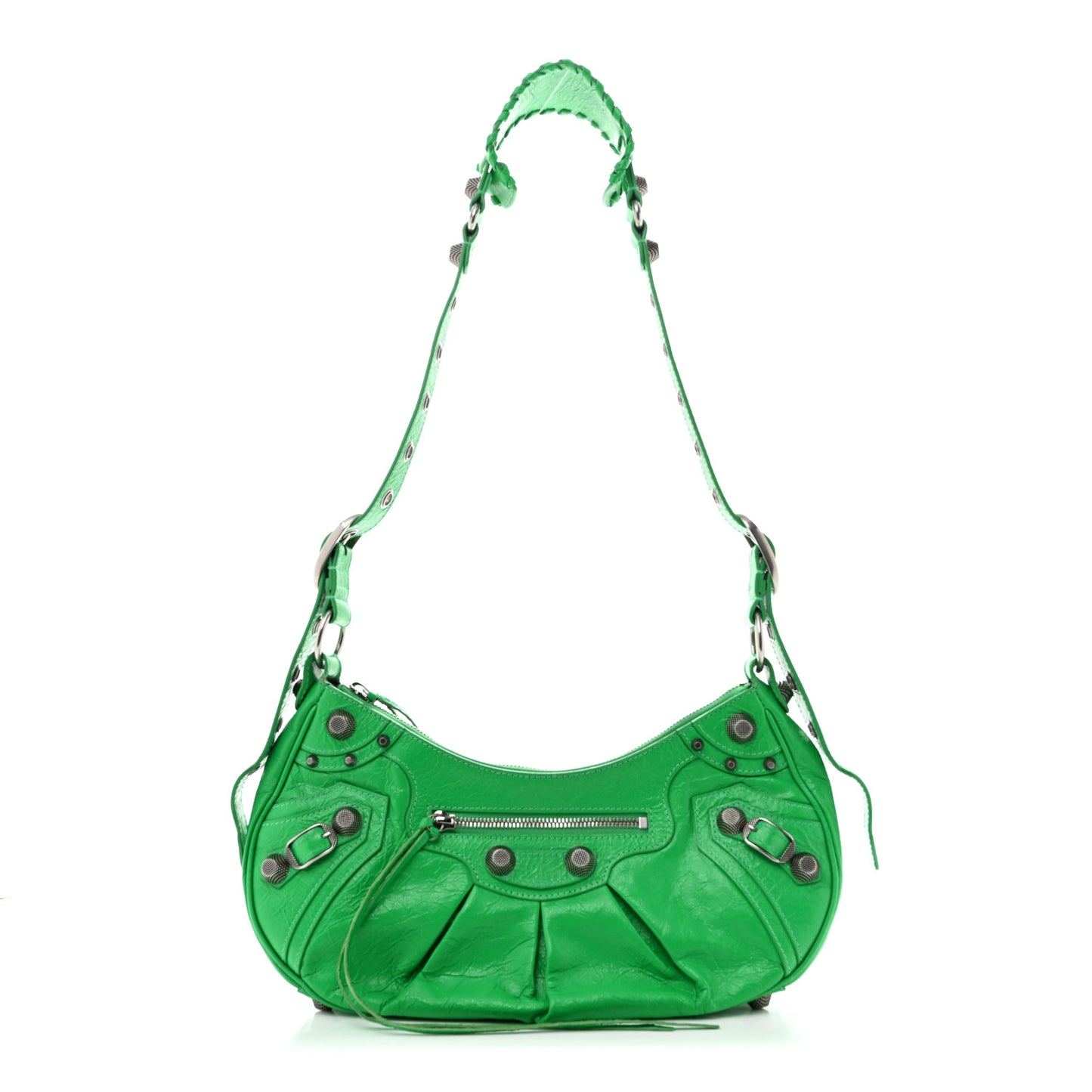 Agneau Arena Small Le Cagole Shoulder Bag Vivid Green