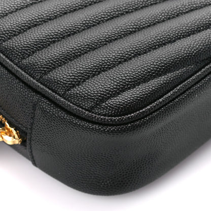 Saint Laurent Grain De Poudre Matelasse Monogram Mini Lou Camera Bag Black 9 of 11