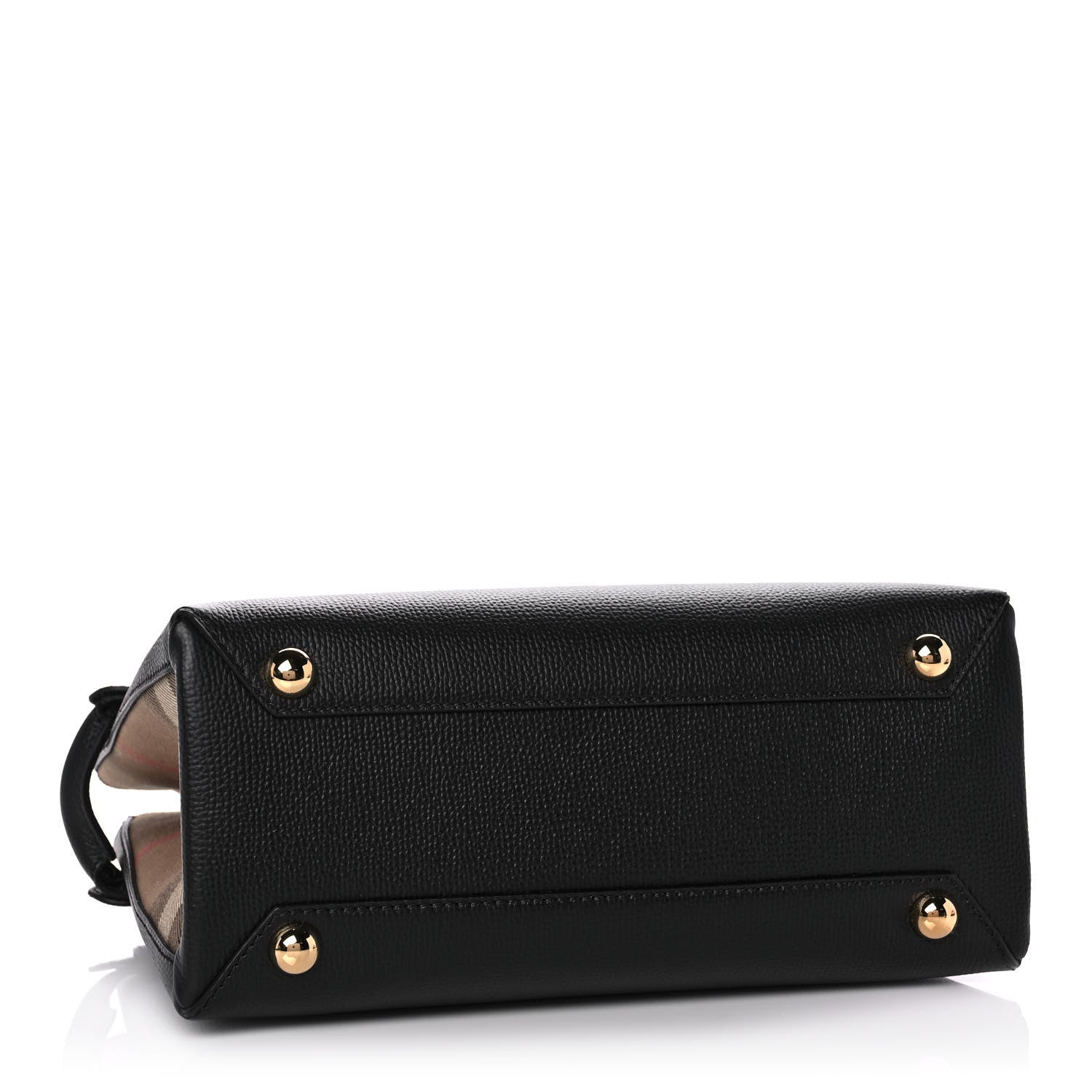 Burberry Grainy Calfskin House Check Small Banner Tote Black 4 of 11