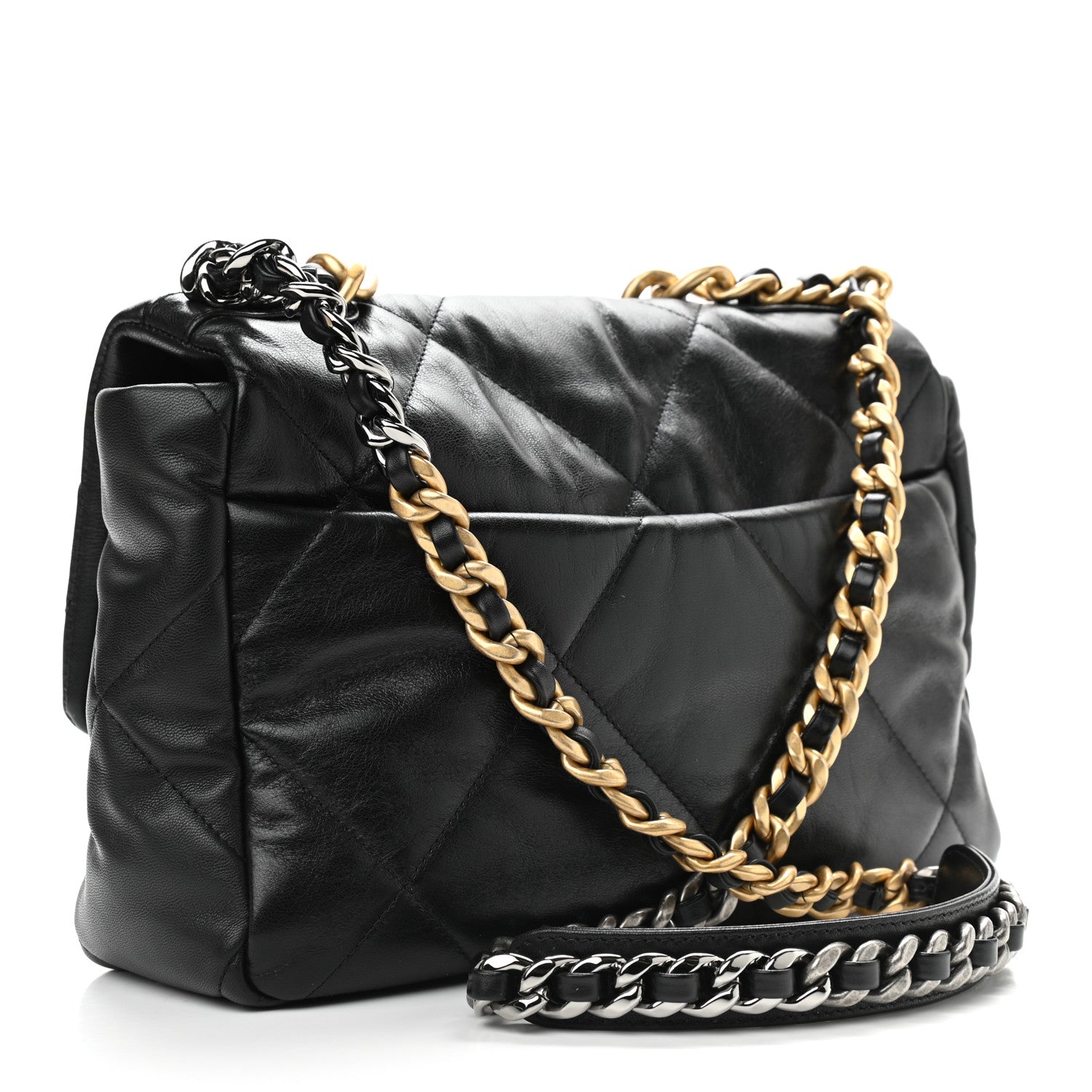Chanel Lambskin Quilted Large Chanel 19 Flap Black 3 of 9