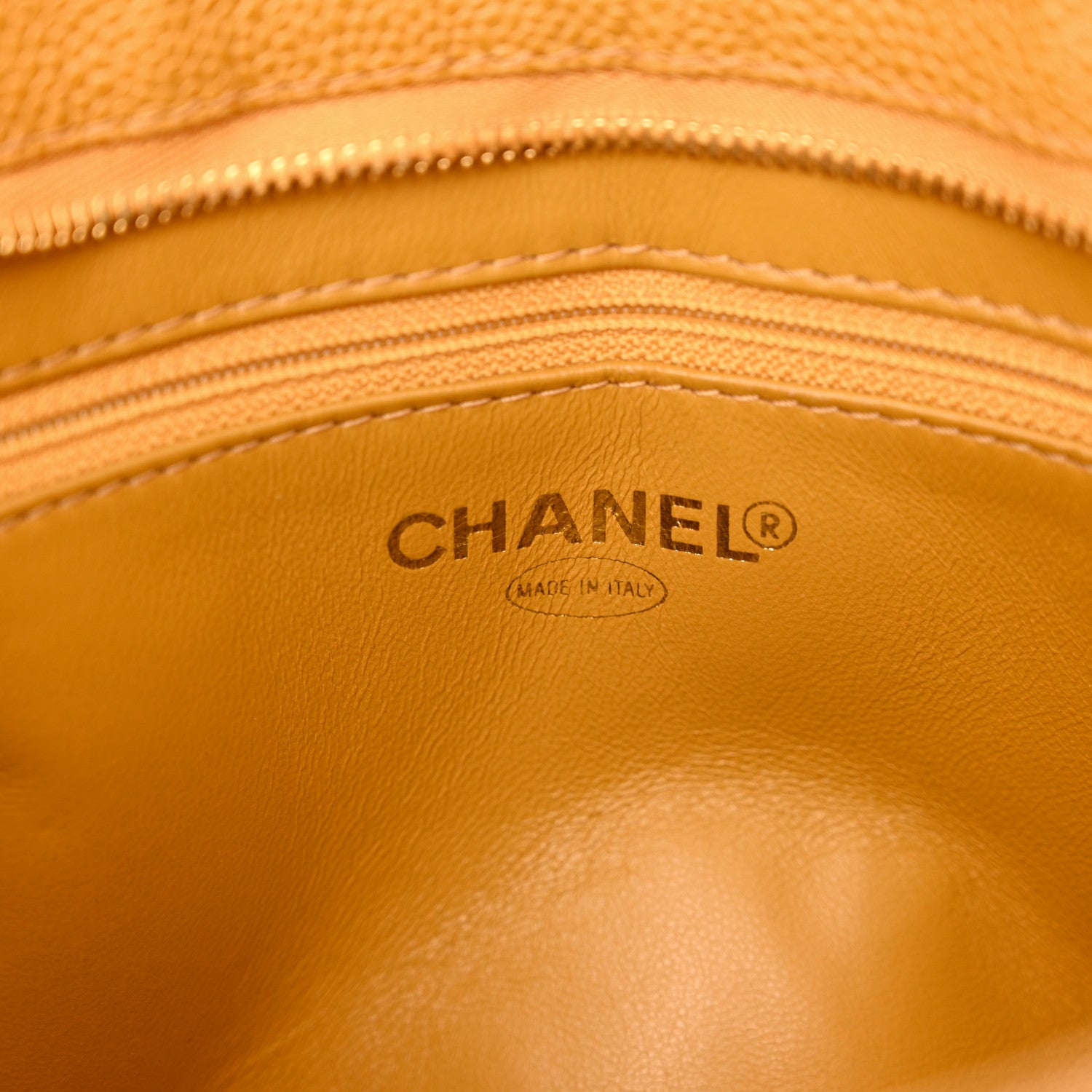 Chanel Caviar Quilted Medallion Tote Yellow 6 of 14