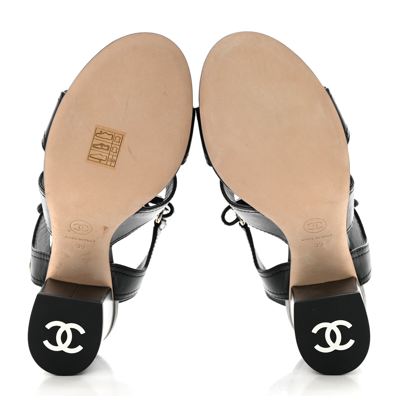 Chanel Goatskin CC Turnlock Sandals 39 Black 5 of 11
