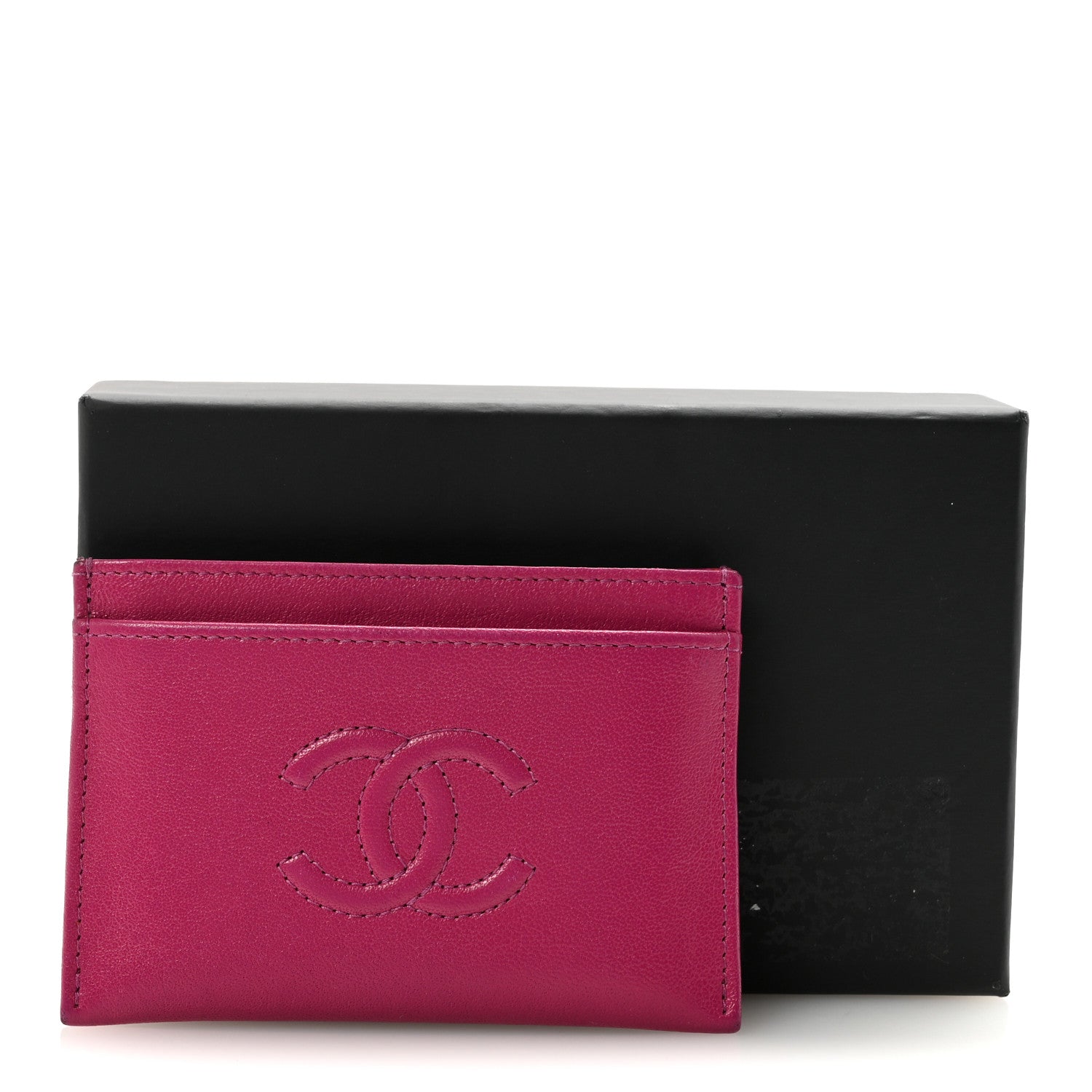 Chanel Goatskin Timeless CC Card Holder Fuchsia 9 of 9