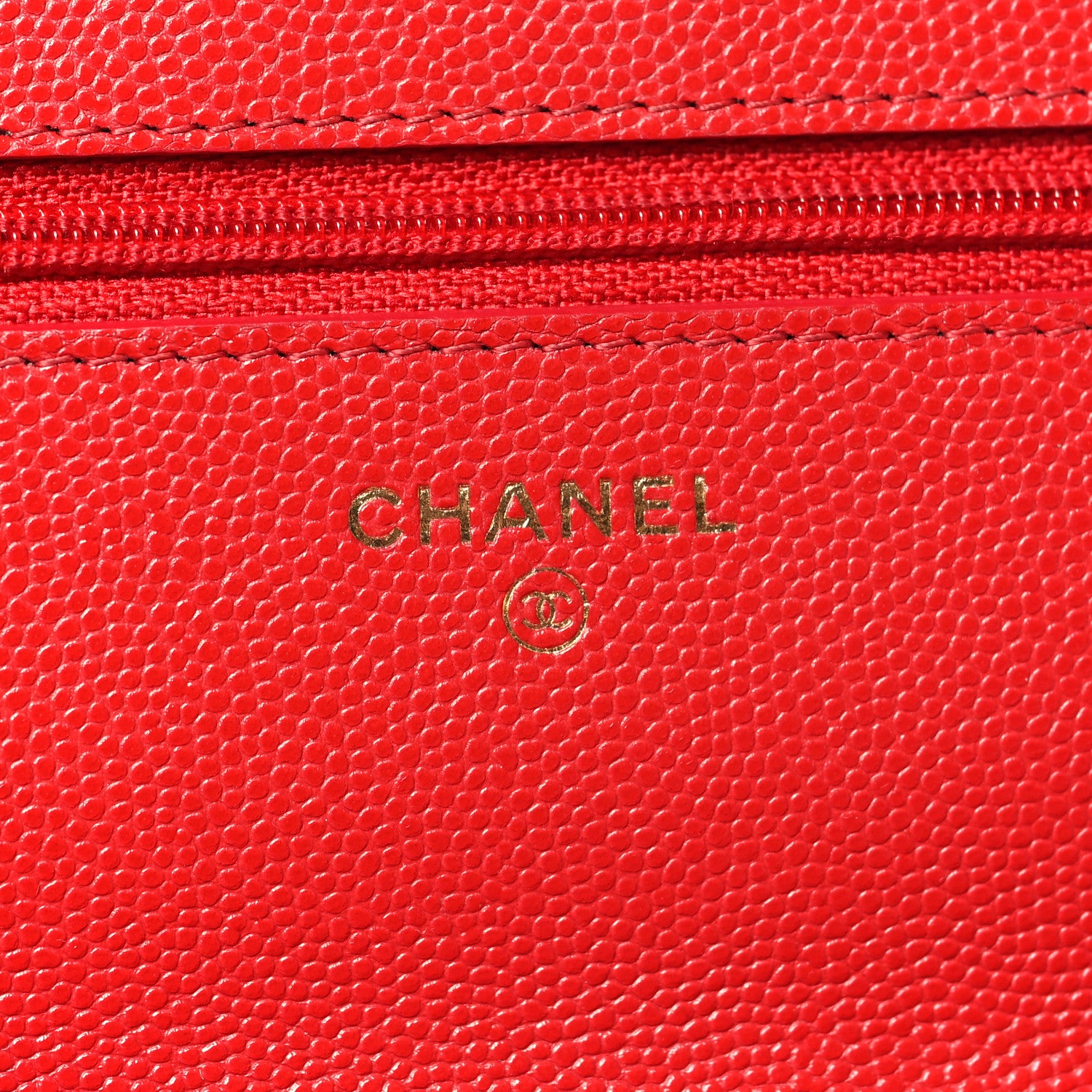 Chanel Caviar Quilted Wallet on Chain WOC Red 6 of 14