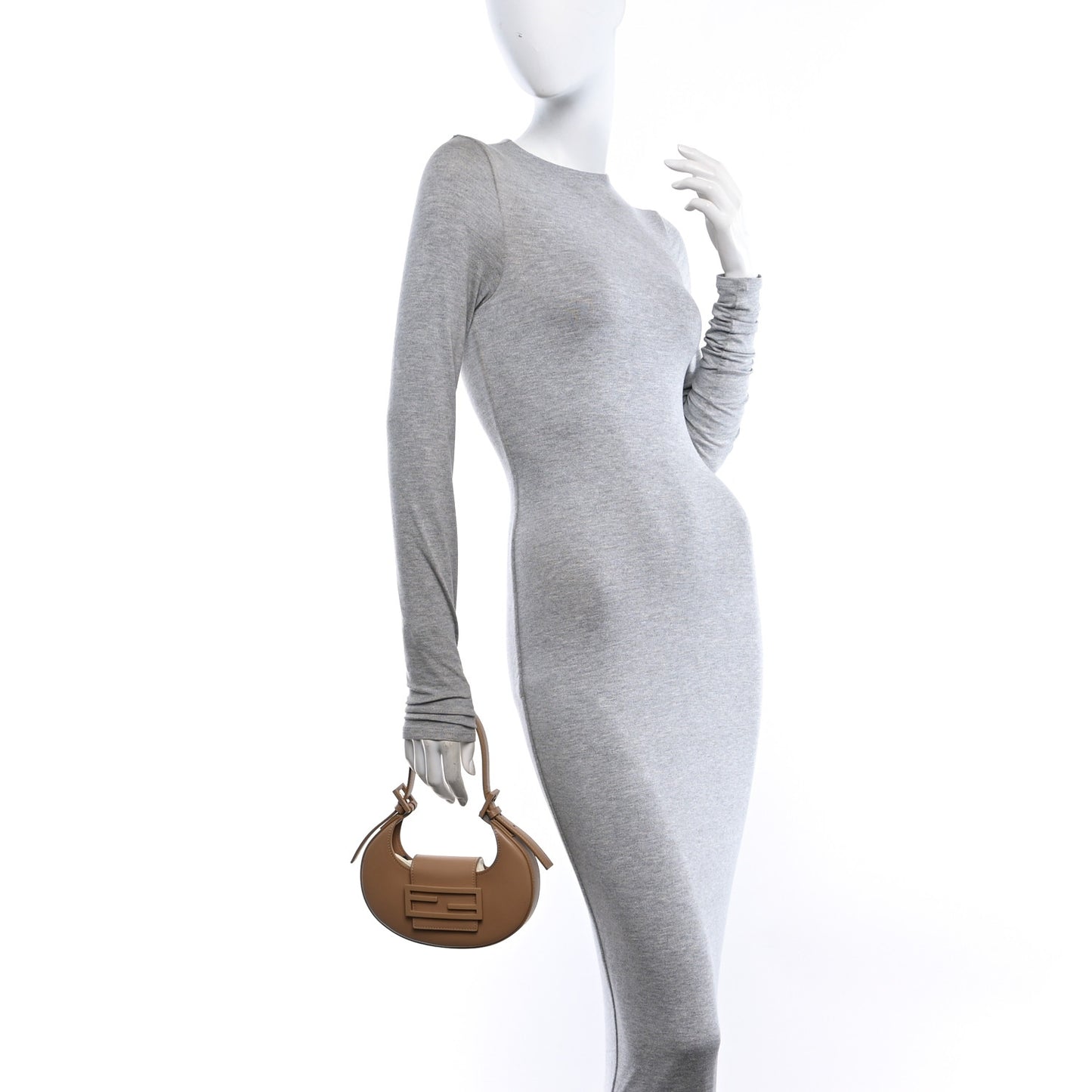 Vitello King Mini Cookie Hobo Bag Miele Scuro