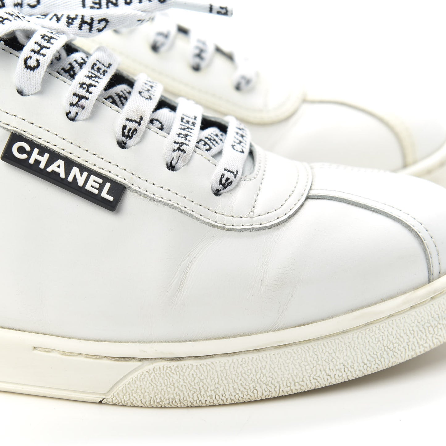 Calfskin CC Womens Sneakers 38.5 White