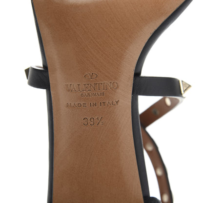 Valentino Garavani Calfskin Rockstud Ankle Wrap Sandals 39.5 Black 8 of 10
