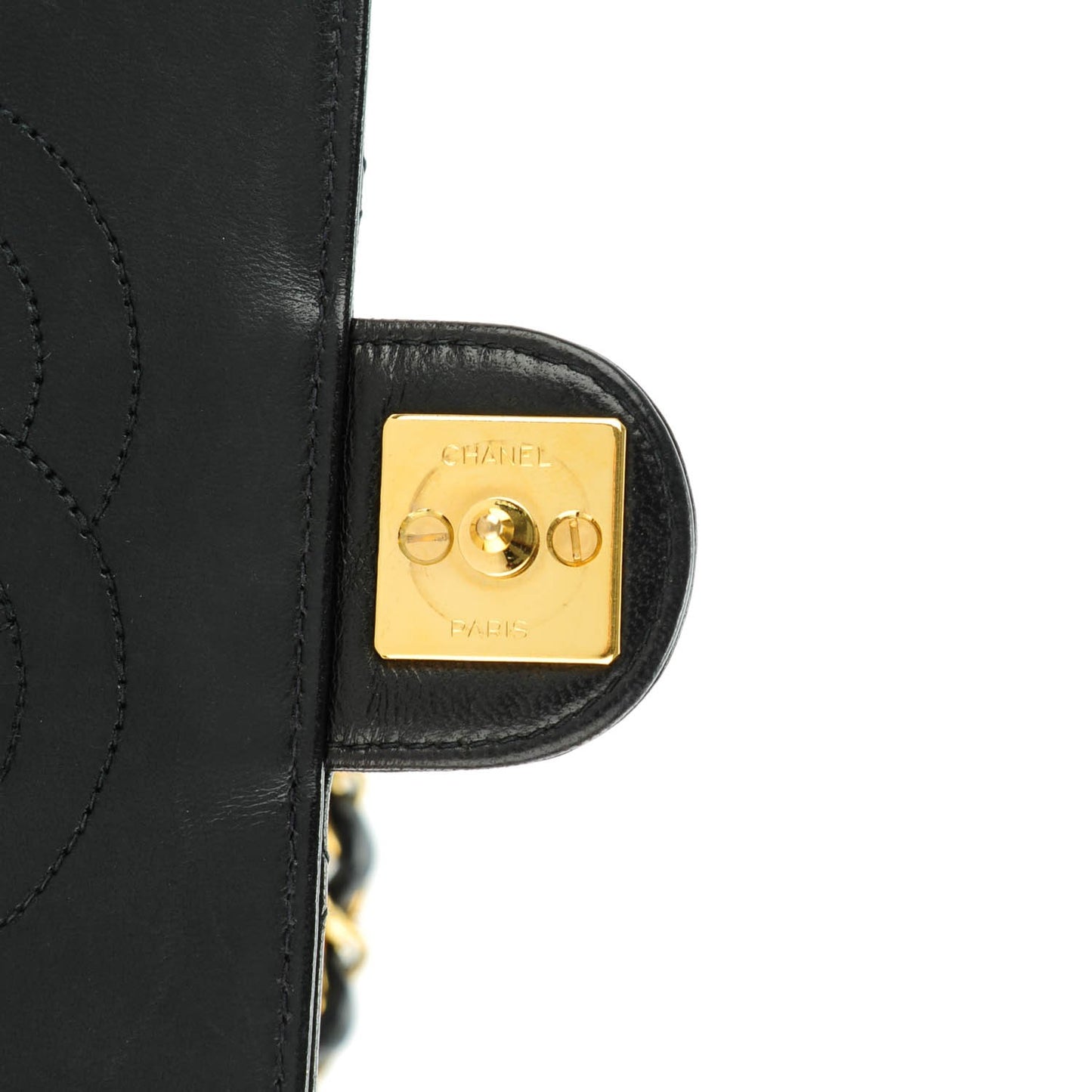Lambskin Quilted Small Single Flap Black