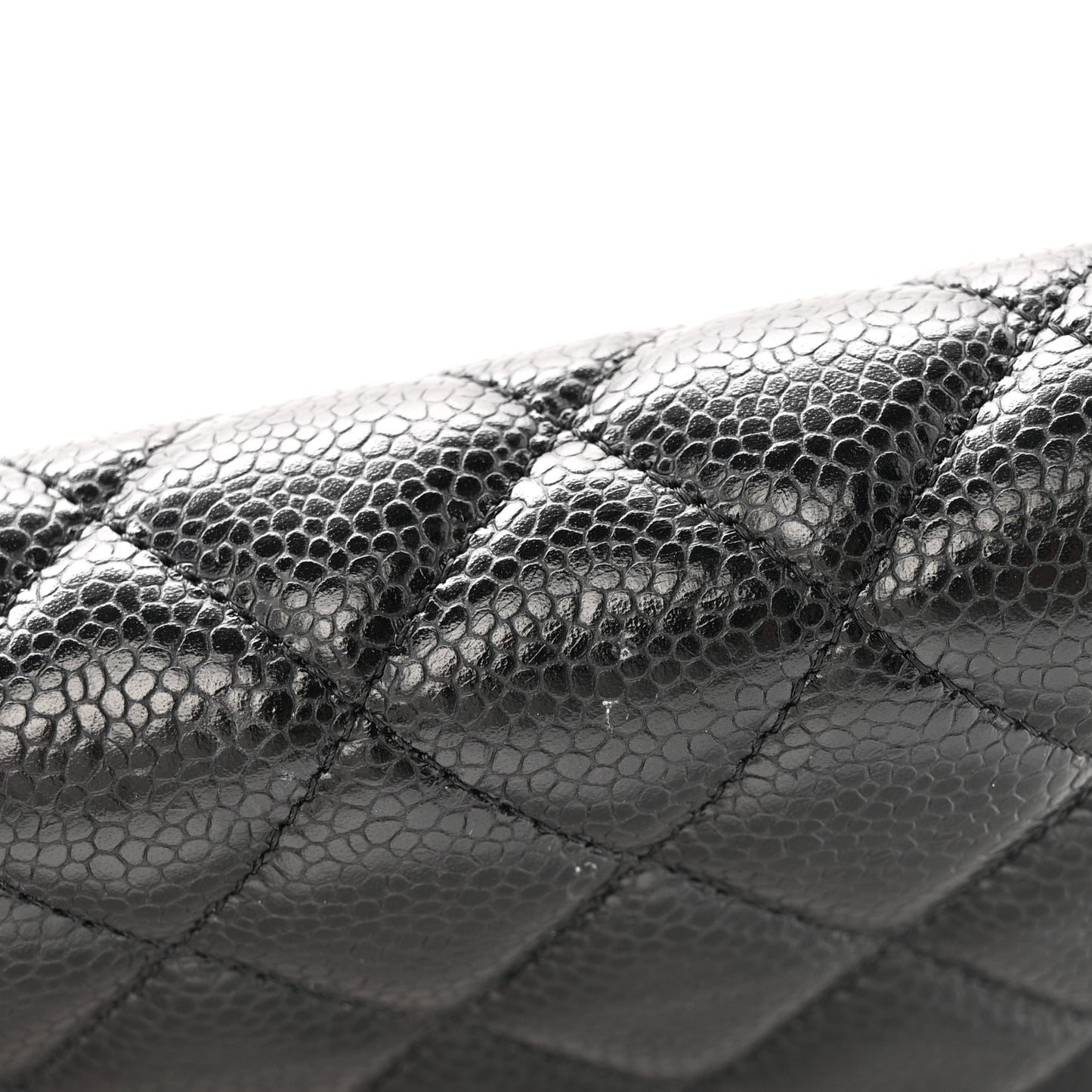 Caviar Quilted Wallet on Chain WOC Black