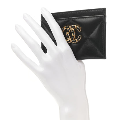 Chanel Lambskin Quilted Chanel 19 Card Holder Black 2 of 10