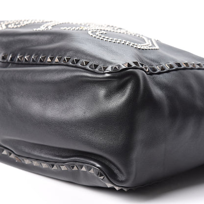 Valentino Garavani Vitello Monkey Studded Rockstud Tote Black 7 of 7