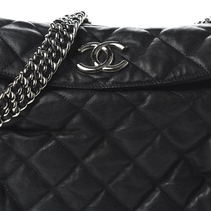 Chanel Washed Lambskin Chain Around Hobo Black 10 of 10