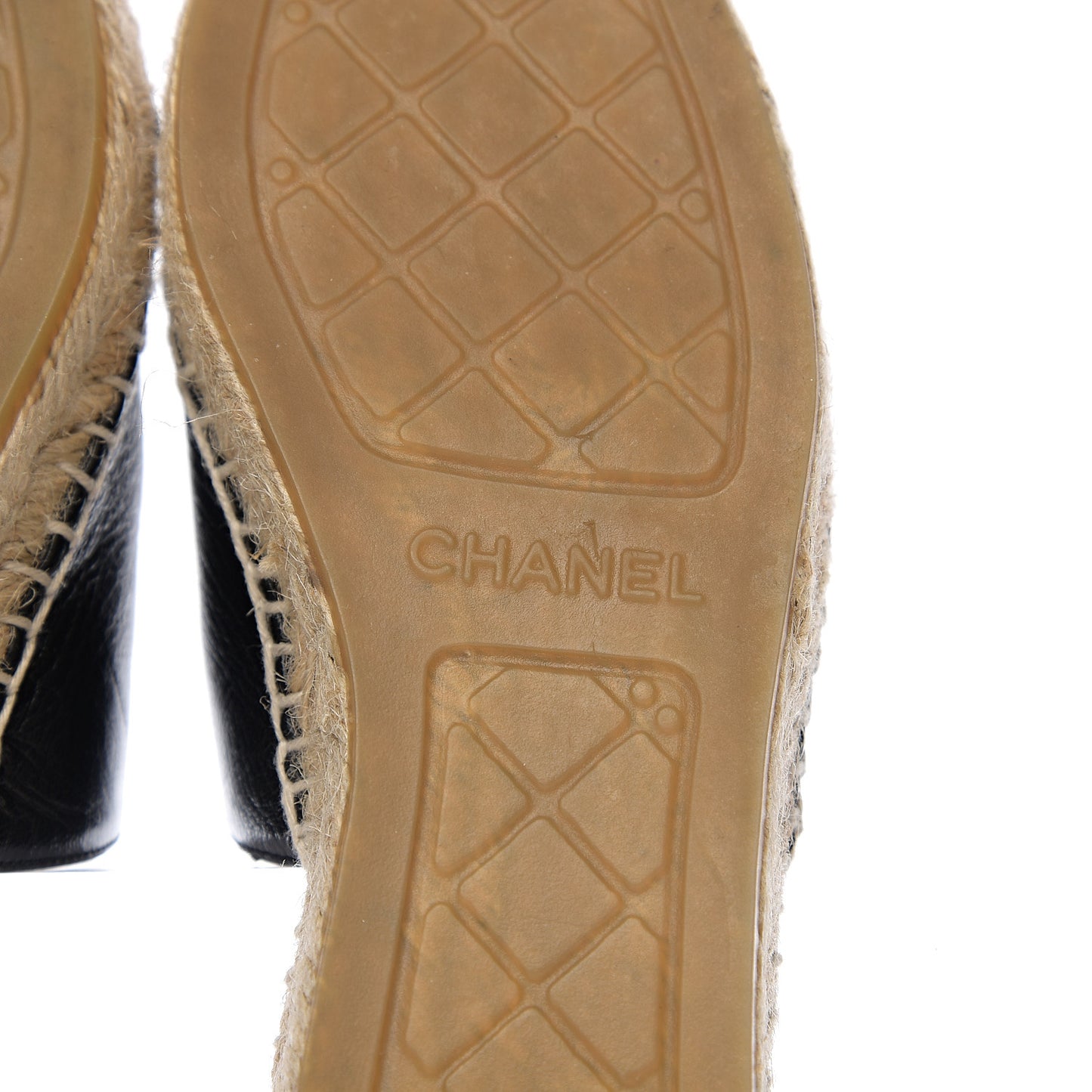 Goatskin Patent CC Espadrille Mules 35 Black