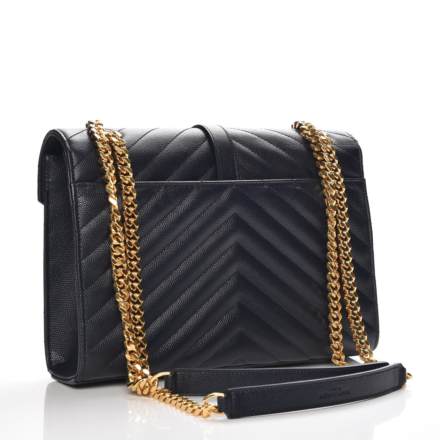 Saint Laurent Grain De Poudre Matelasse Chevron Medium Monogram Satchel Midnight Blue 3 of 6