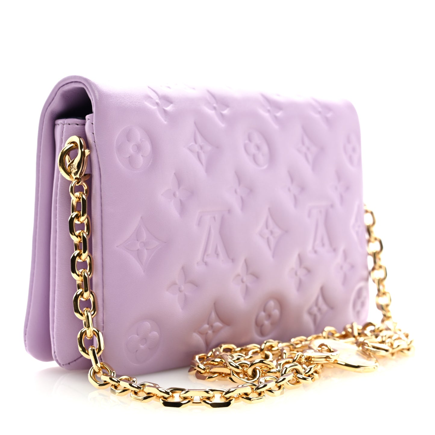 Lambskin Embossed Monogram Pochette Coussin Parme
