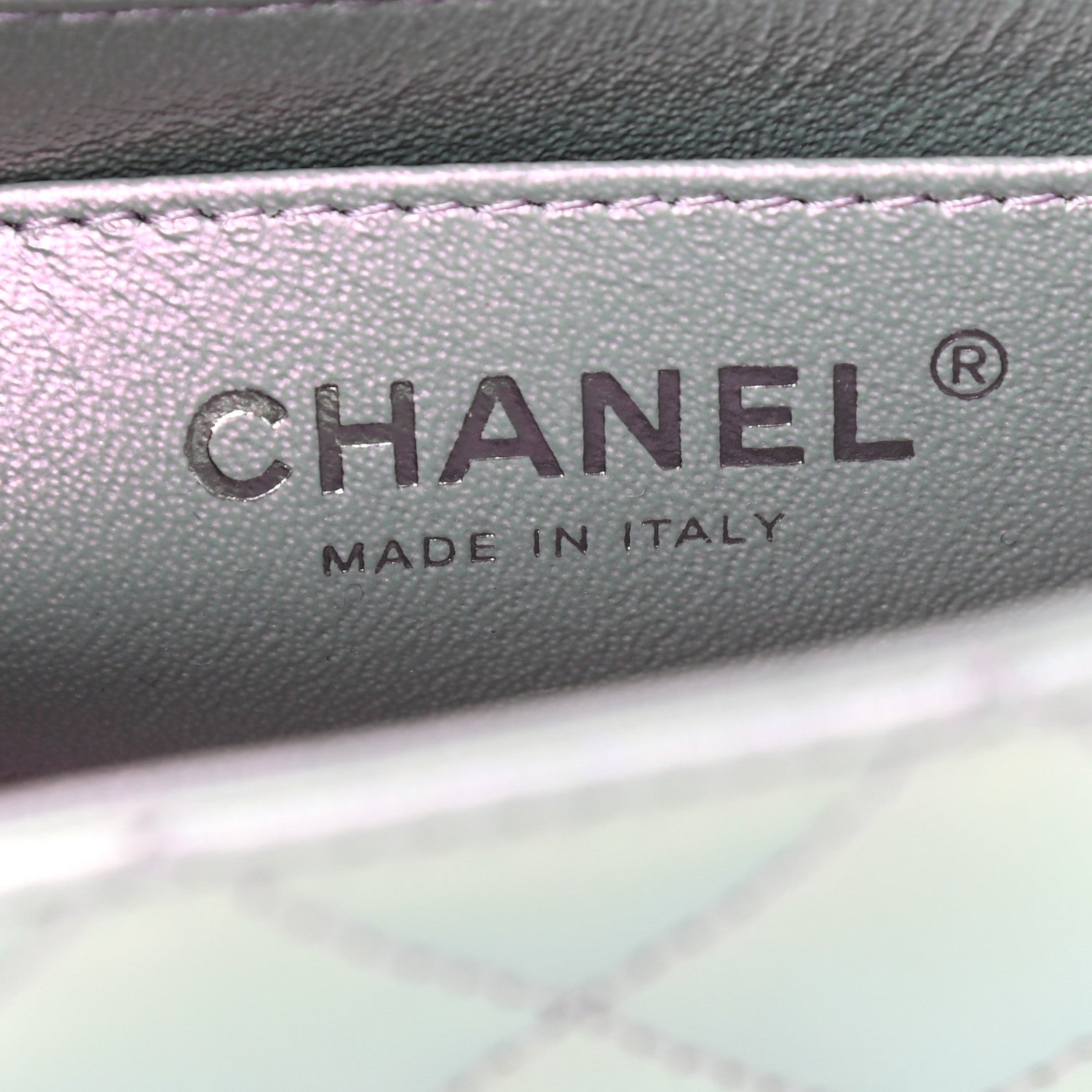 Chanel Iridescent Calfskin Quilted Mini Rectangular Flap Light Purple 6 of 9