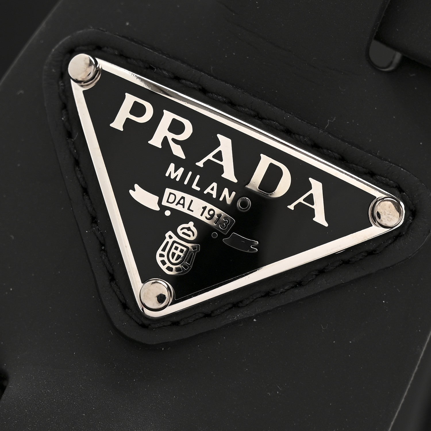 Prada Foam Rubber Triangle Logo Platform Cage Sandals 39 Black 9 of 9