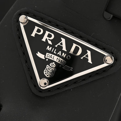 Prada Foam Rubber Triangle Logo Platform Cage Sandals 39 Black 9 of 9