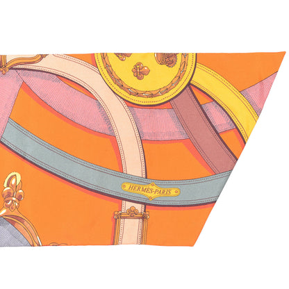 Hermes Silk Cavalcadour Maxi Twilly Orange Argile Bouton D'Or 4 of 5