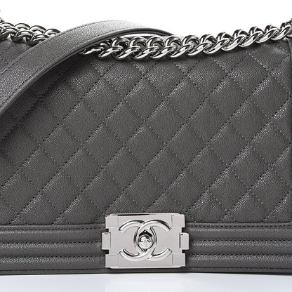 Chanel Caviar Quilted Medium Boy Flap Grey 7 of 10