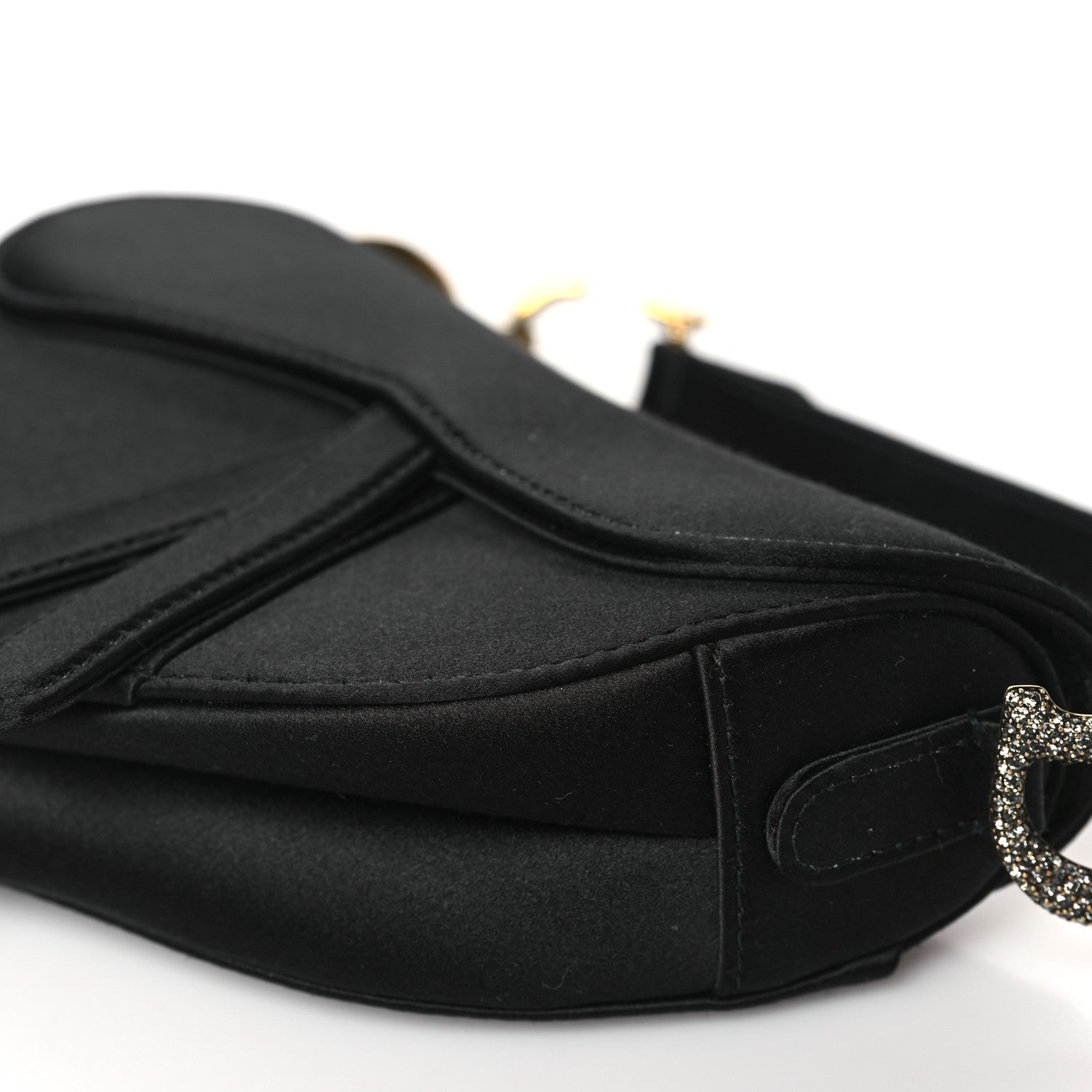 Christian Dior Satin Crystal Mini Saddle Bag Black 9 of 9