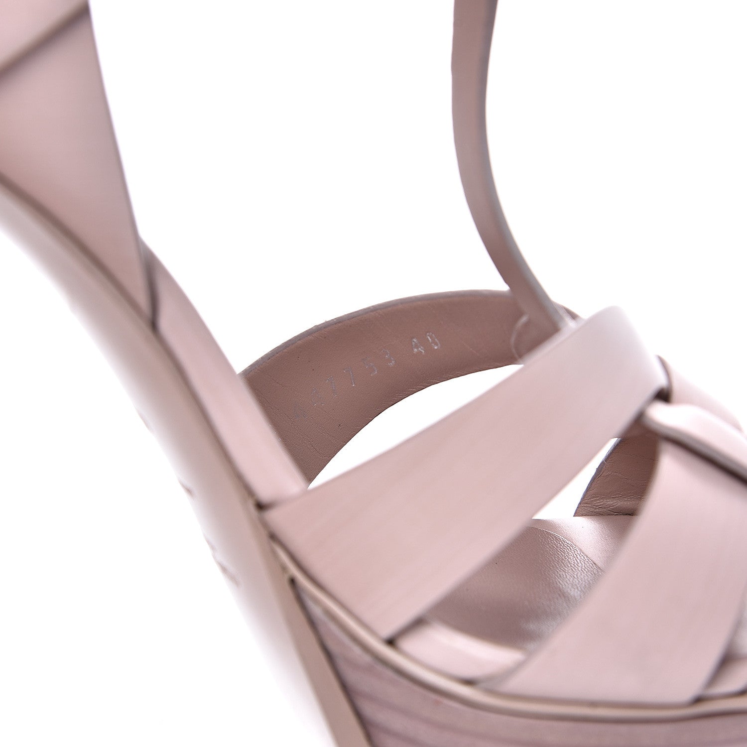 Saint Laurent Calfskin Tribute 105 Platform Sandals 40 Rose Antic 10 of 13