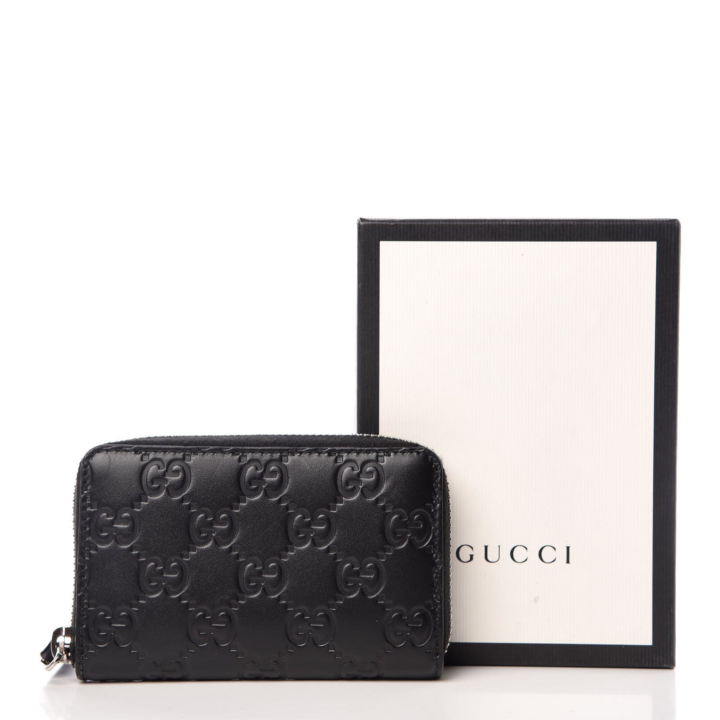 Guccissima Zip Around Card Case Black