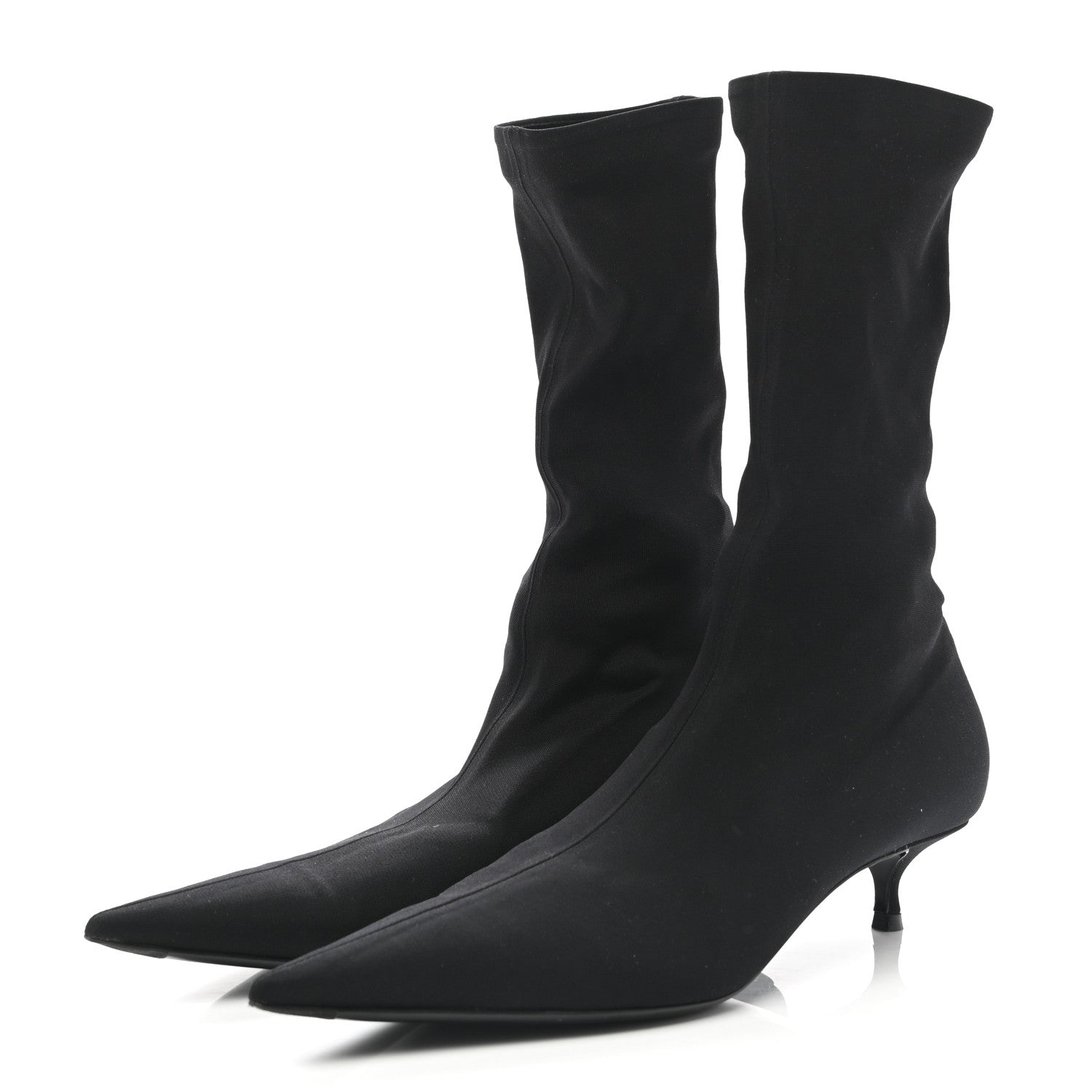 Balenciaga Jersey Crepe Extreme Pointed Toe Knife Booties 38 Black 3 of 7