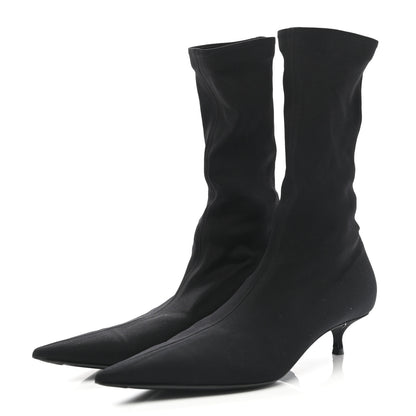 Balenciaga Jersey Crepe Extreme Pointed Toe Knife Booties 38 Black 3 of 7