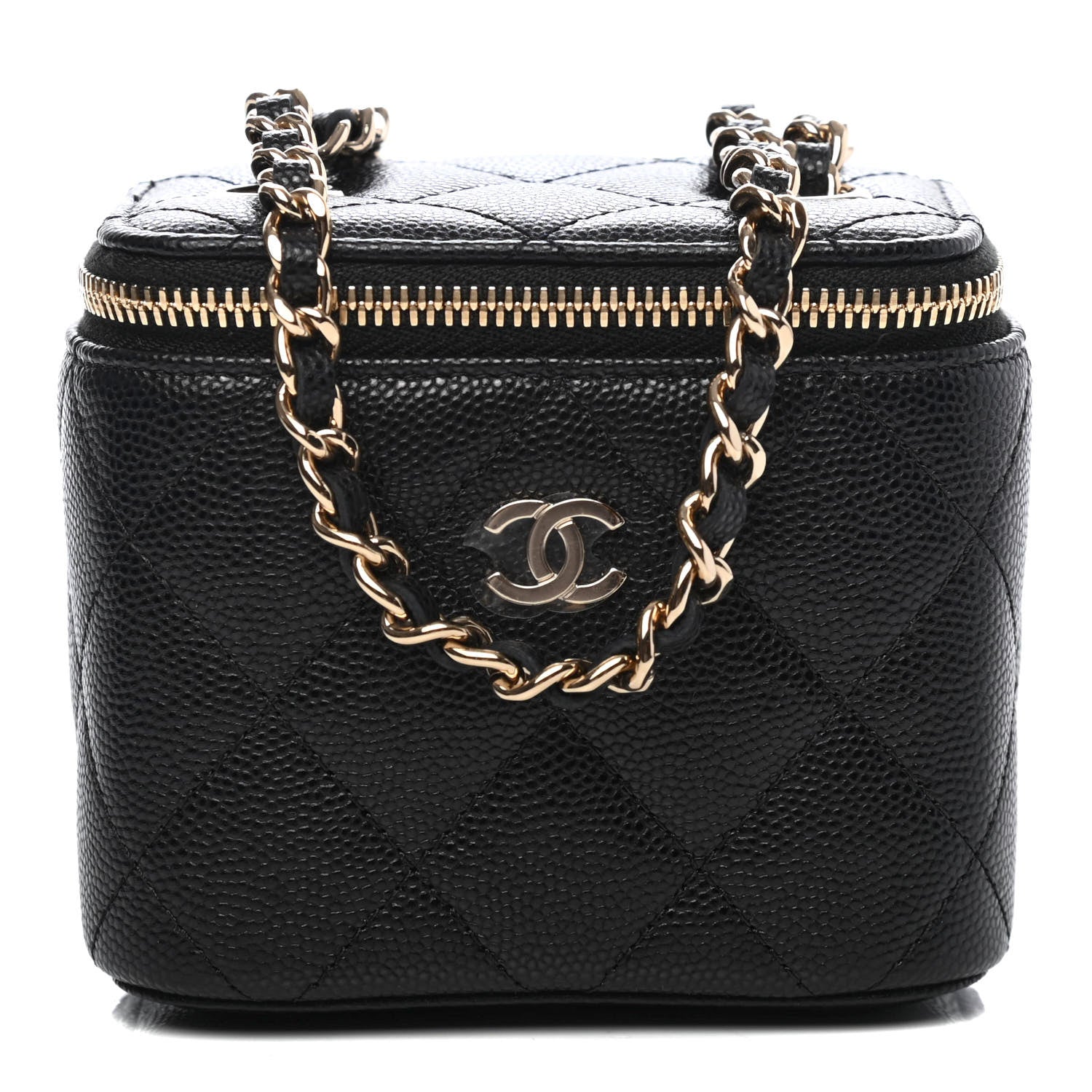 Chanel Caviar Quilted Mini Vanity Case With Chain Black 1 of 4