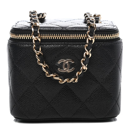 Chanel Caviar Quilted Mini Vanity Case With Chain Black 1 of 4