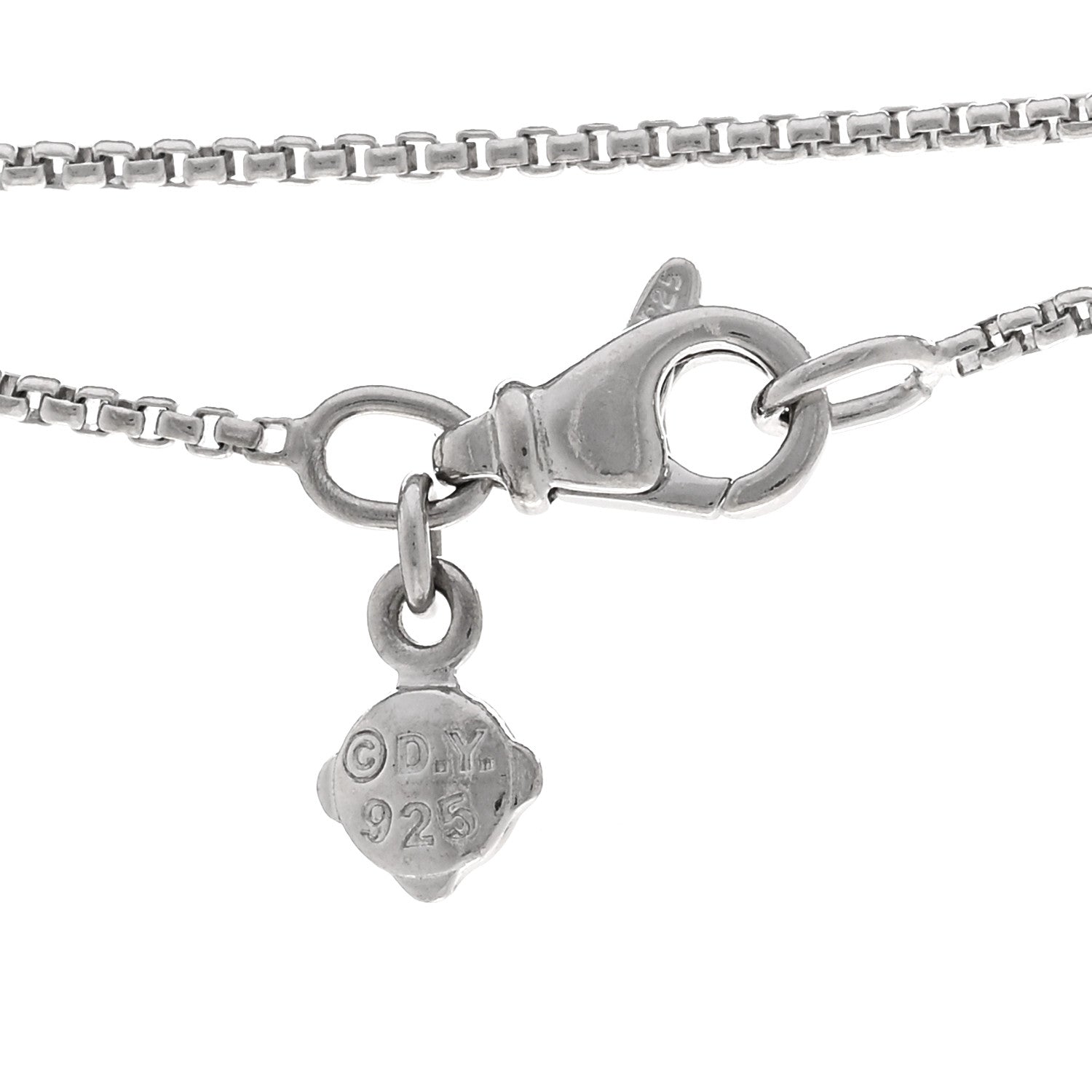 David Yurman Sterling Silver Pearl Station Necklace 72" 4 of 4