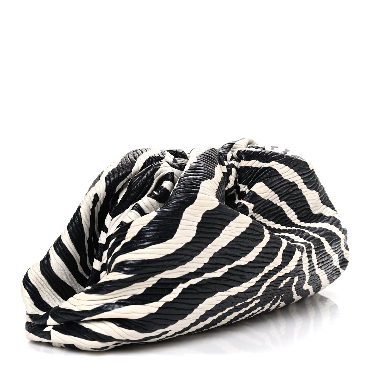 Nappa Zebra Print The Pouch Oversized Clutch White Black