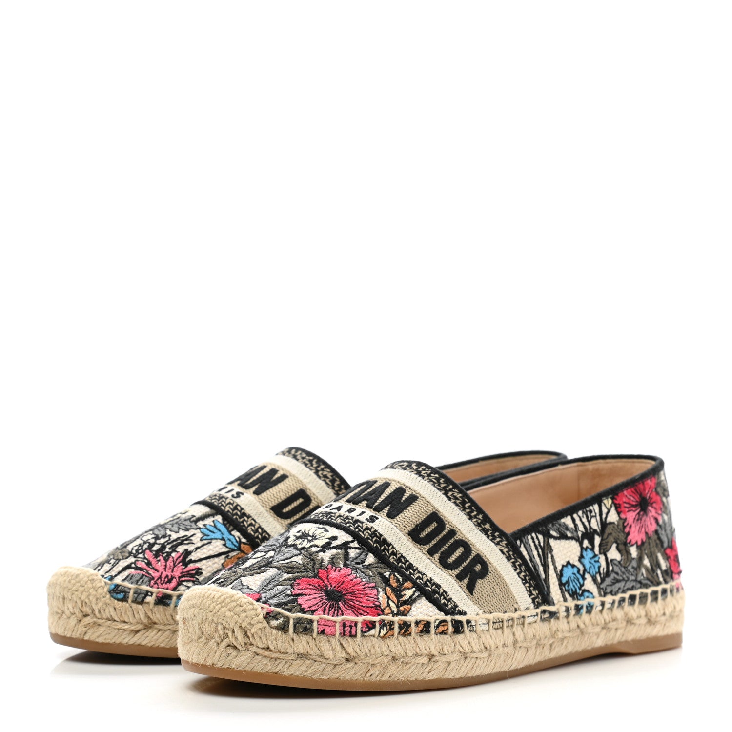 Christian Dior Embroidered Mille Fleurs Granville Espadrille 37 Multicolor 3 of 9