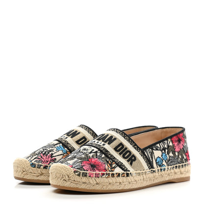 Christian Dior Embroidered Mille Fleurs Granville Espadrille 37 Multicolor 3 of 9