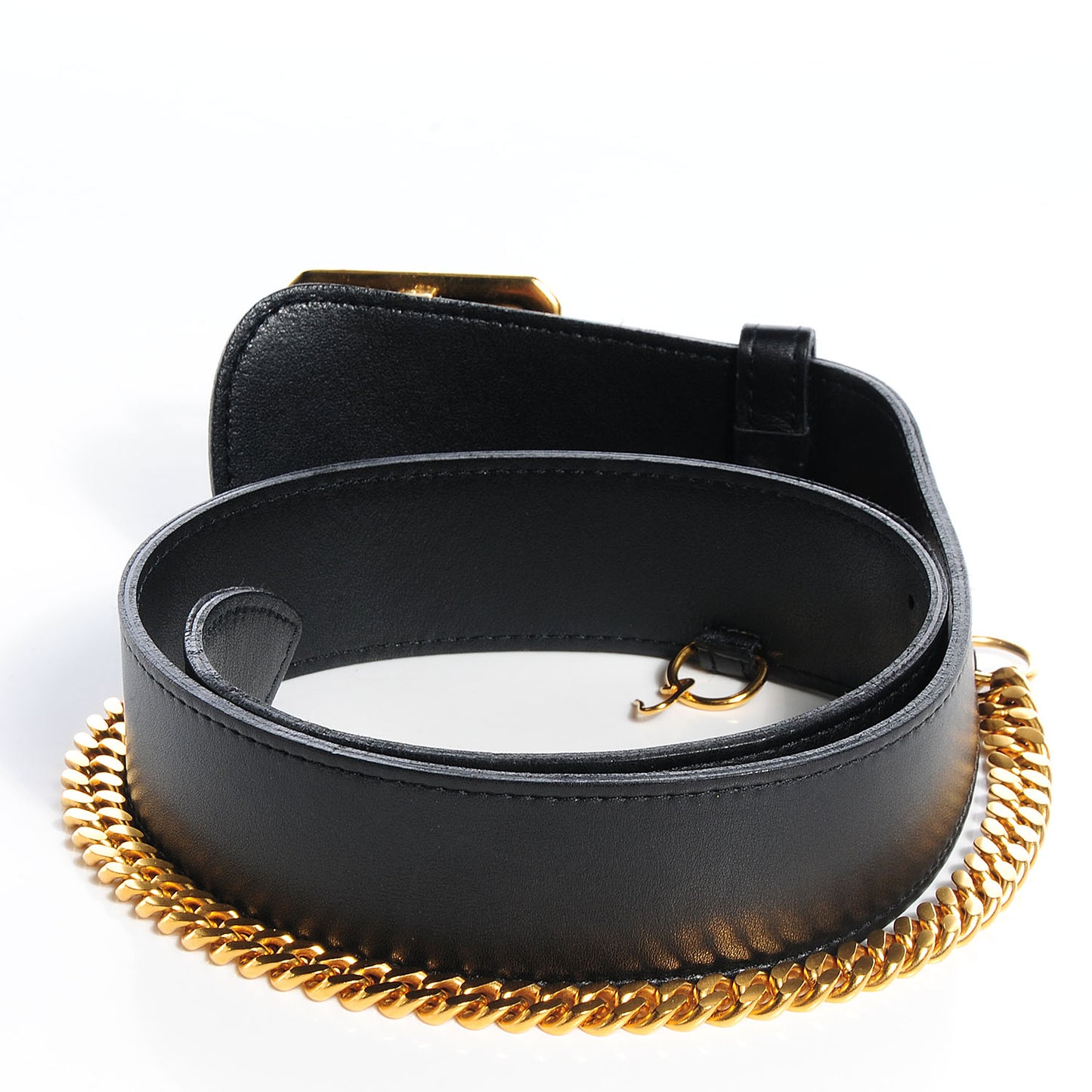 Leather Chain CC Belt 70 28 Black