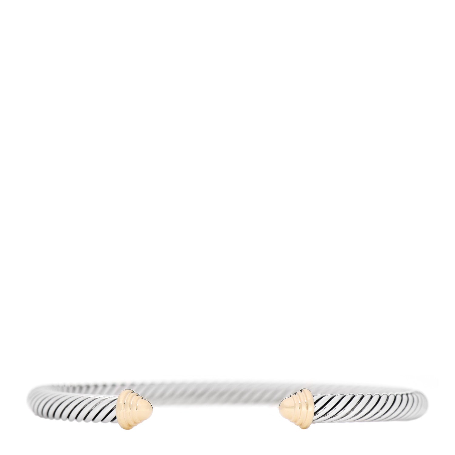 David Yurman Sterling Silver 14K Yellow Gold 5mm Cable Classics Bracelet 1 of 3