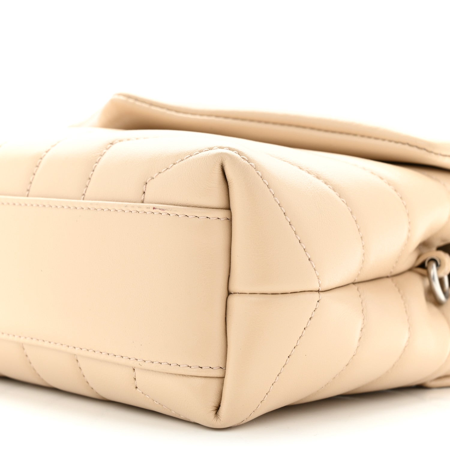 Saint Laurent Calfskin Y Quilted Monogram Toy Loulou Crossbody Bag Nude Powder 10 of 10