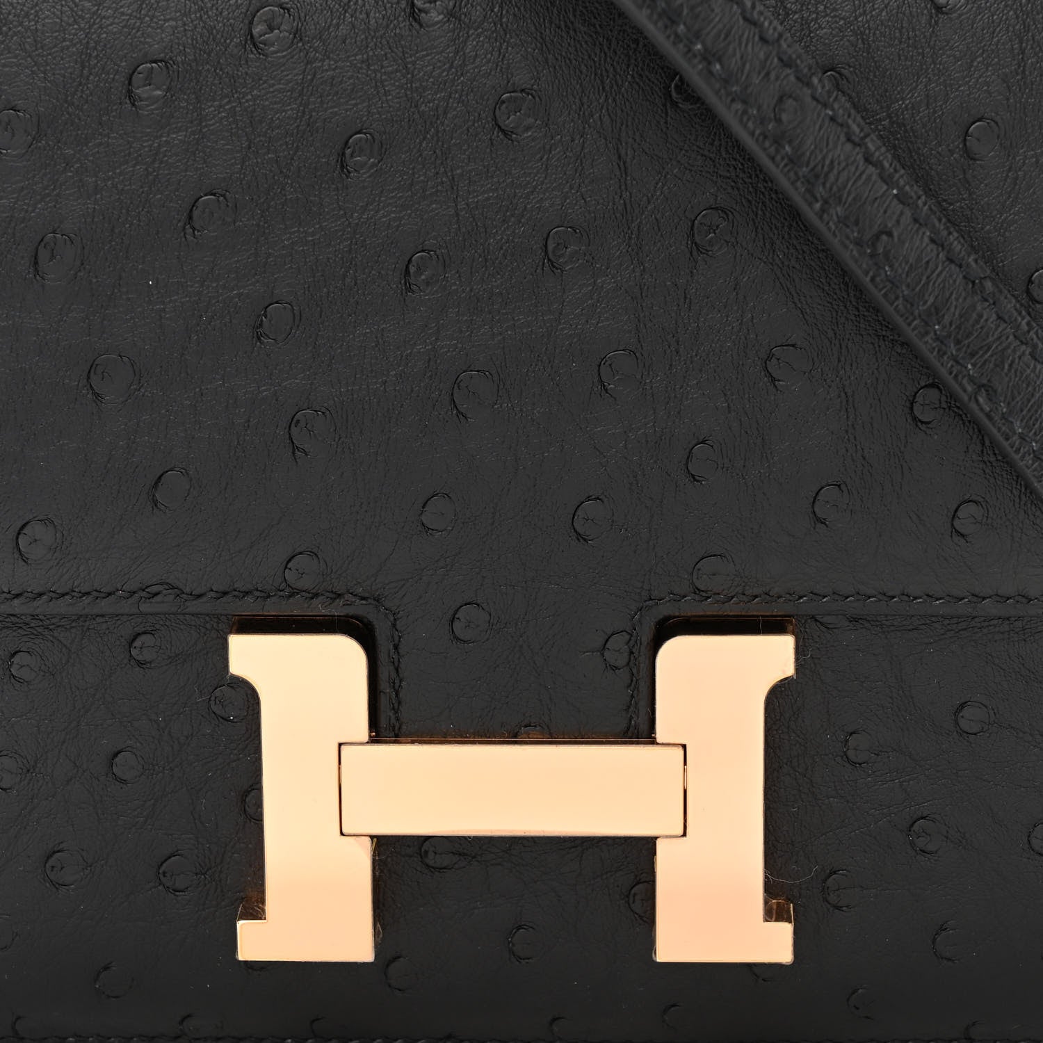 Hermes Ostrich Constance 18 Black 8 of 13