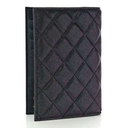 Chanel Iridescent Caviar Quilted Passport Holder Black 3 of 11