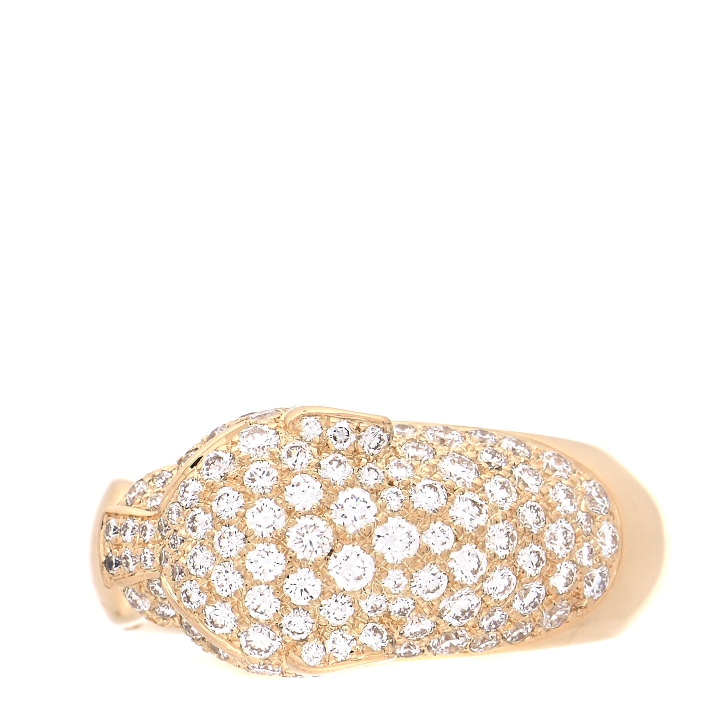 18K Yellow Gold Diamond Emerald Panthere De Cartier Band Ring 58 8.25